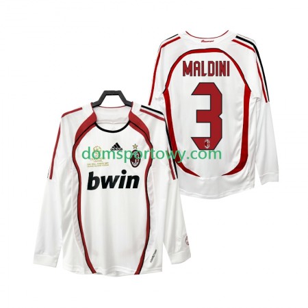 Koszulka AC Milan MALDINI 3 2006 2007 Retro Wyjazdowe Koszulki Piłkarskie Długi Rękaw